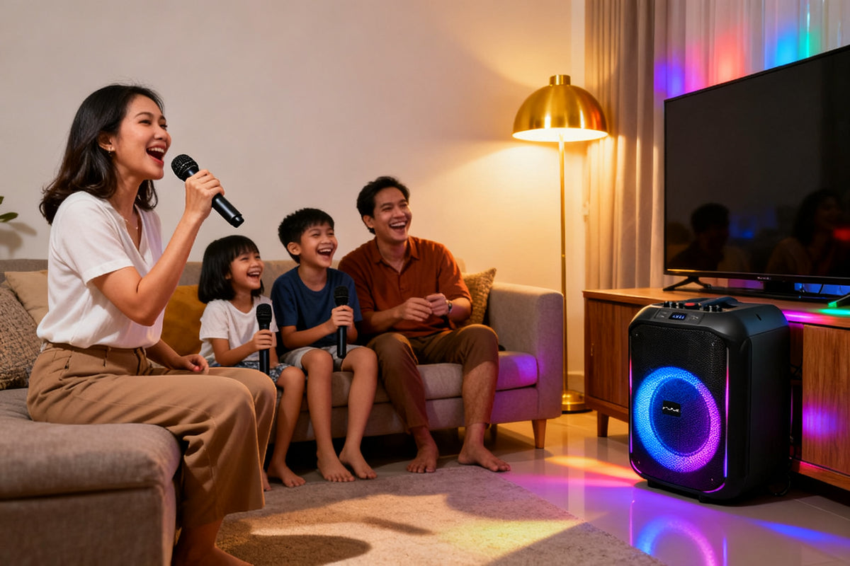 Hero: family karaoke night with NANO party speaker and wireless mics